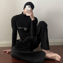 Load image into Gallery viewer, Zip Long Sleeve Turtleneck T-Shirt
