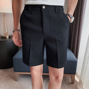 Plaid Embossed Casual Shorts