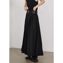 Load image into Gallery viewer, Double Belt Pleated A-line Skirt
