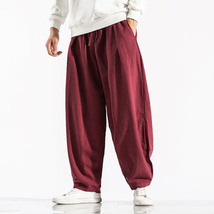 Retro Loose Solid Harem Pants