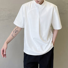 Load image into Gallery viewer, Simple Stand Collar Short Sleeve T-Shirt
