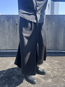 Drawstring Loose Layered Wide-Leg Pants