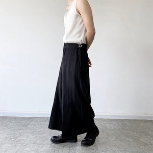 Black Pleated Wide Leg Culottes