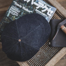 Load image into Gallery viewer, Retro Newsboy Hat Denim Hexagon Hat
