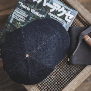 Retro Newsboy Hat Denim Hexagon Hat