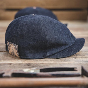 Retro Newsboy Hat Denim Hexagon Hat