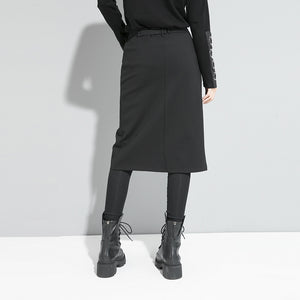 Women's Dark Fake Two-piece Pants