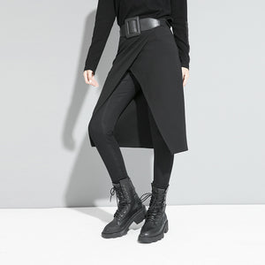 Women's Dark Fake Two-piece Pants