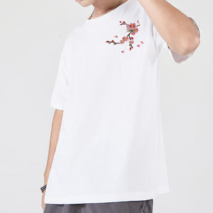 Plum Embroidery Short Sleeve T-Shirt