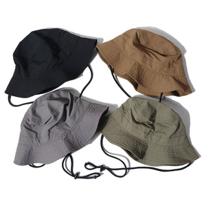 Summer Solid Color Drawstring Bucket Hat