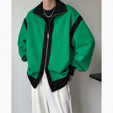 Load image into Gallery viewer, Retro Lapel Knit Colorblock Loose Jacket
