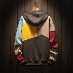 Contrast Patchwork Hoodie