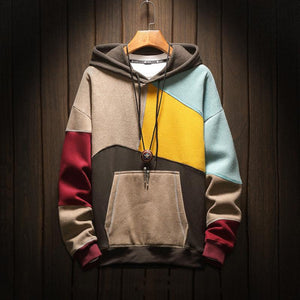 Contrast Patchwork Hoodie