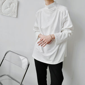 Autumn Simple Half Turtleneck Long Sleeve T-Shirt