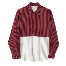 Load image into Gallery viewer, Retro Contrast Stripes Patchwork Shirt
