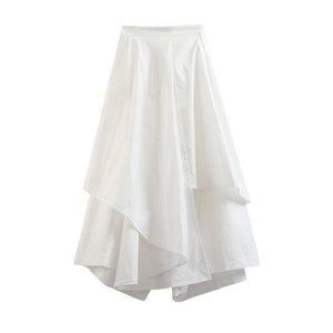 Irregular Ruffle Panel Skirt