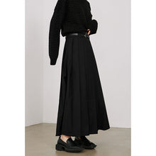 Load image into Gallery viewer, Double Belt Pleated A-line Skirt
