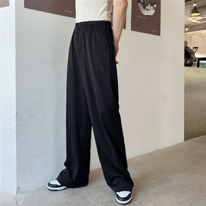 Thin Diamond Pattern Straight Leg Trousers