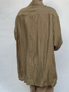 Vintage Pleated Long-sleeved Shirt