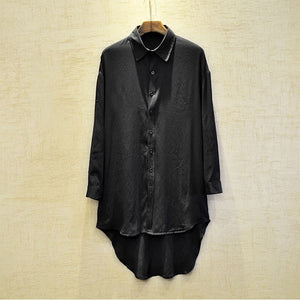 Irregular Tuxedo Long Sleeve Shirt