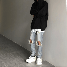 Load image into Gallery viewer, Retro Hip Hop Ripped Jeans
