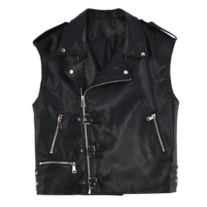 Irregular Zip Lapel Vest