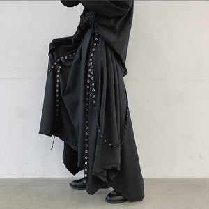 Webbing Irregular Oversized Wide-leg Culottes