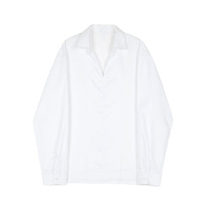 Silky Pullover V-neck Long-sleeved Shirt