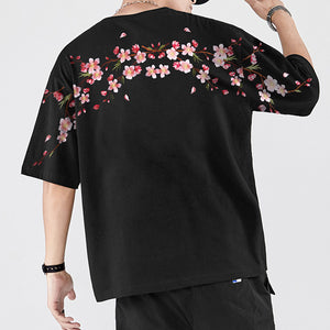 Plum Embroidery Short Sleeve T-Shirt