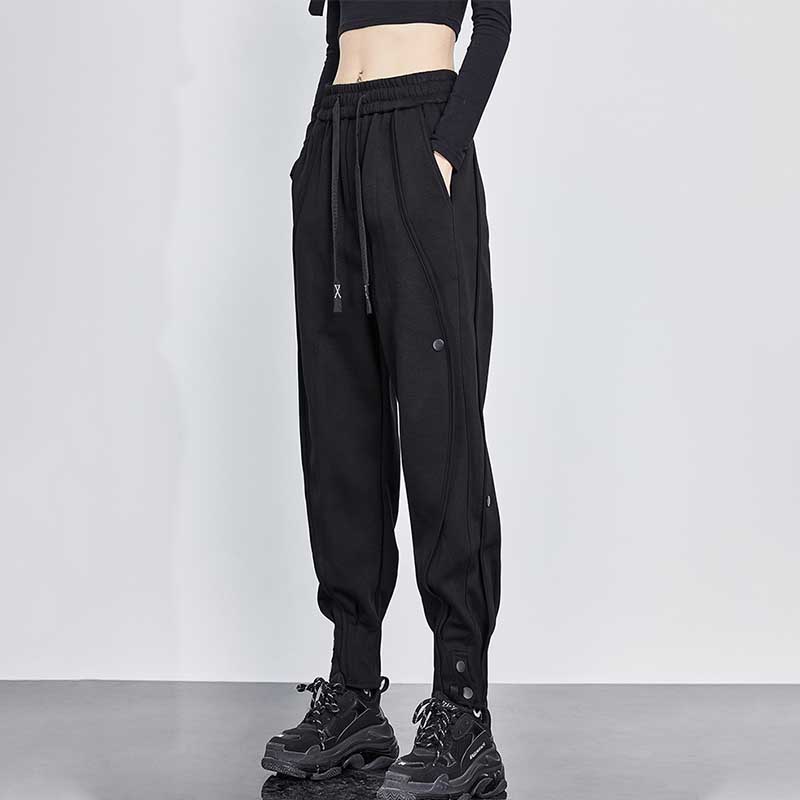 Elastic Waist Drawstring Harem Pants