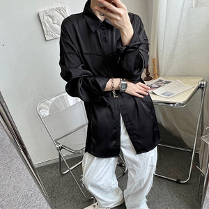 Simple Solid Color Square Neck Loose Shirt