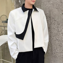 Load image into Gallery viewer, Irregular Contrast Lapel Jacket
