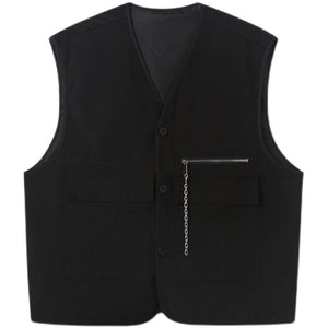 Chain Embellishment Sleeveless Vest