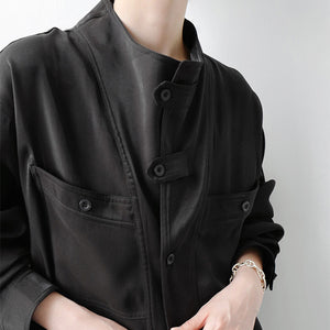 Japanese Minimalist Half Turtleneck Shirt