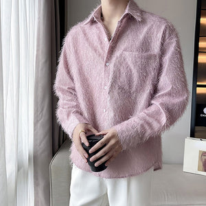 Long Sleeve Loose Solid Color Shirt