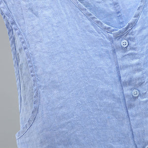 Summer Solid Color Linen Vest