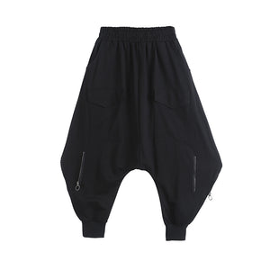 Elastic Waist Loose Dark Harem Pants