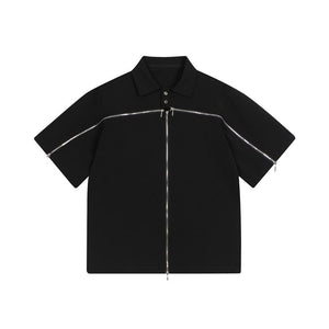 Multi-Zip Polo Short Sleeve Top