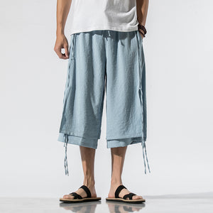 Summer Loose Wide Leg Cropped Pants