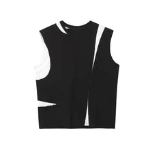 Load image into Gallery viewer, Black And White Patchwork Vest
