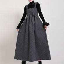 Load image into Gallery viewer, Woolen Pleated Strappy Dress
