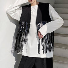 Load image into Gallery viewer, Tassel Sequin Stitching Hip Hop Performance Vest
