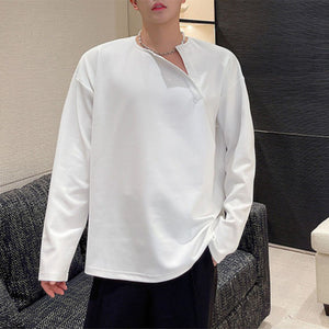 Slanted Loose Long-sleeved T-shirt