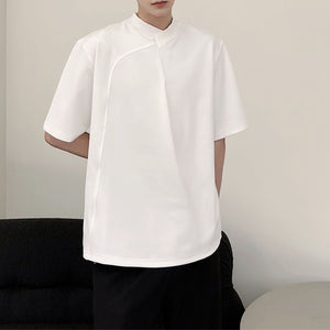 Simple Stand Collar Short Sleeve T-Shirt