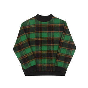 Green Plaid Pullover Sweatshirt