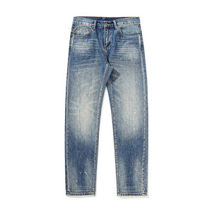 Japanese Light Color Straight Splashed Jeans