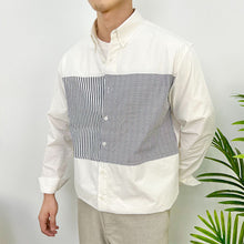 Load image into Gallery viewer, Striped Panel Casual Long Sleeve Shirt
