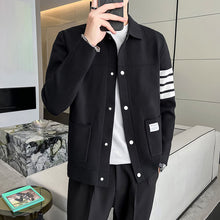 Load image into Gallery viewer, Four Bar Slim Lapel Knit Cardigan Jacket
