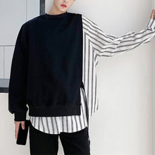 Load image into Gallery viewer, Striped Panel Long Sleeve Loose Shirt
