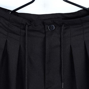 Elastic Waist Pleated Cropped Casual Pants